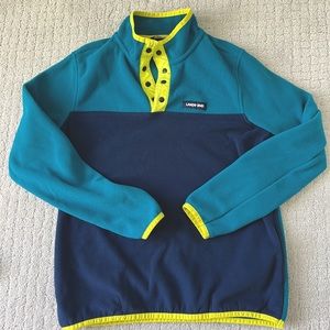 Lands End Kids Heritage Fleece Snap Neck Pullover